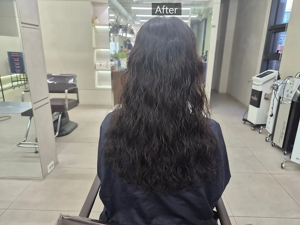 Finished hippie perm style at Beorn Hair Cheongdam