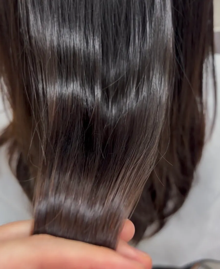 Shiny hair showing an angel ring