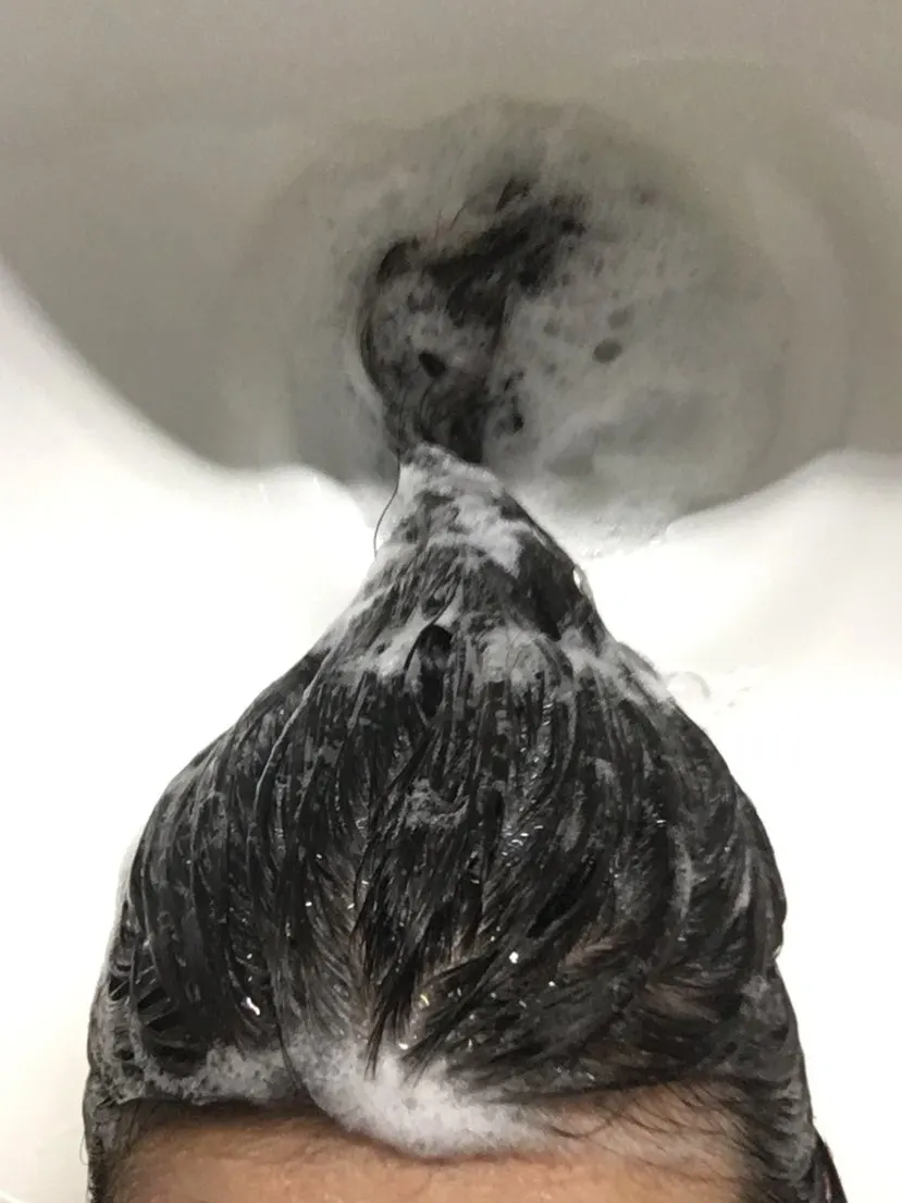 Hair resting after the clinic product application