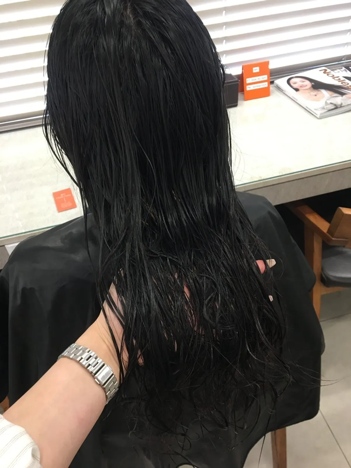 Hair after the shampoo step