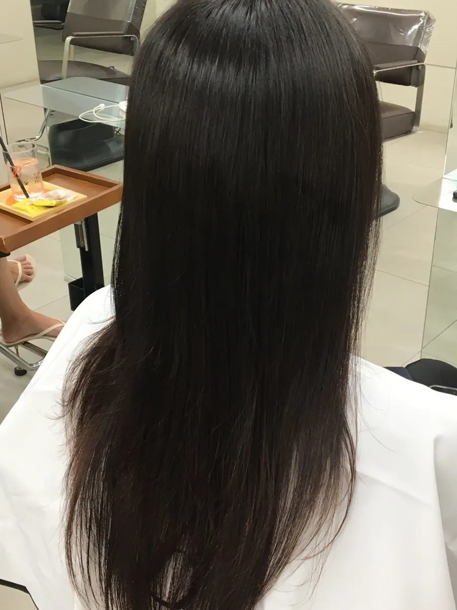 Hair right after finishing the inner clinic