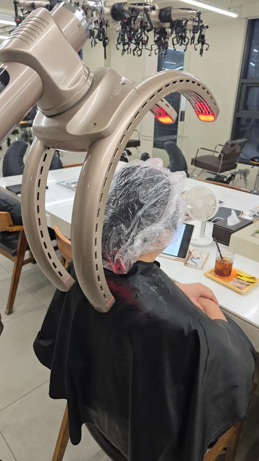 Heating cap step of the clinic treatment