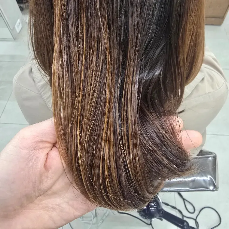 Close-up of softened hair texture