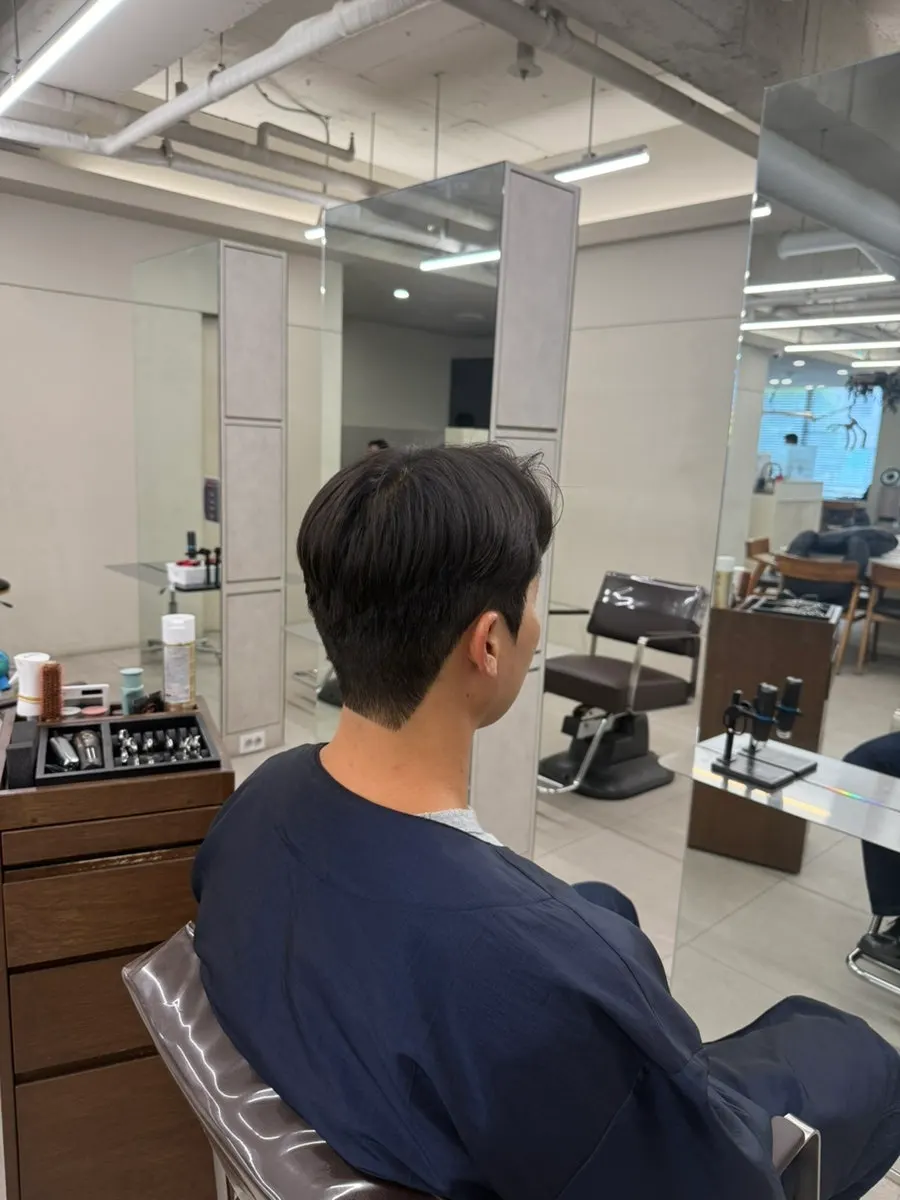 Side down perm process shaped to the head
