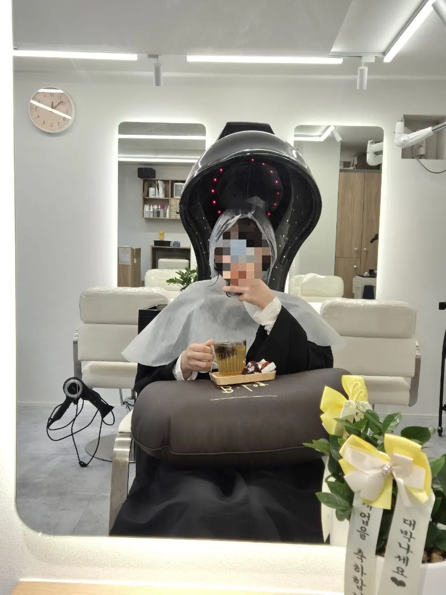 CS펌 롯드 작업 중인 모발