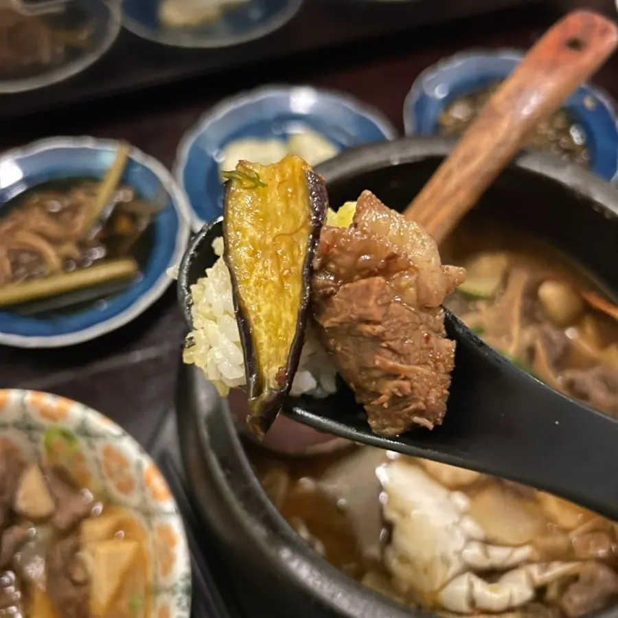 Braised short rib served alongside the meal