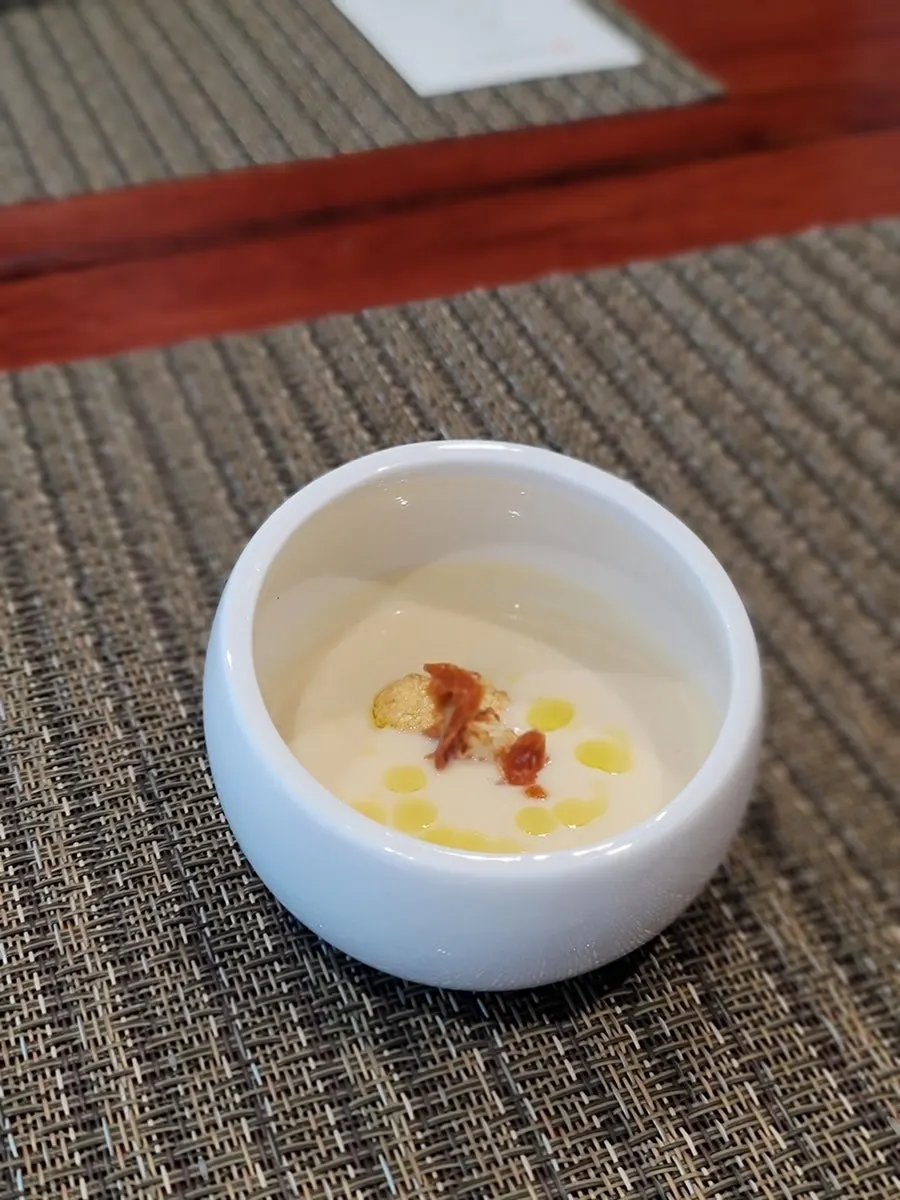 Cauliflower soup served as the seasonal soup