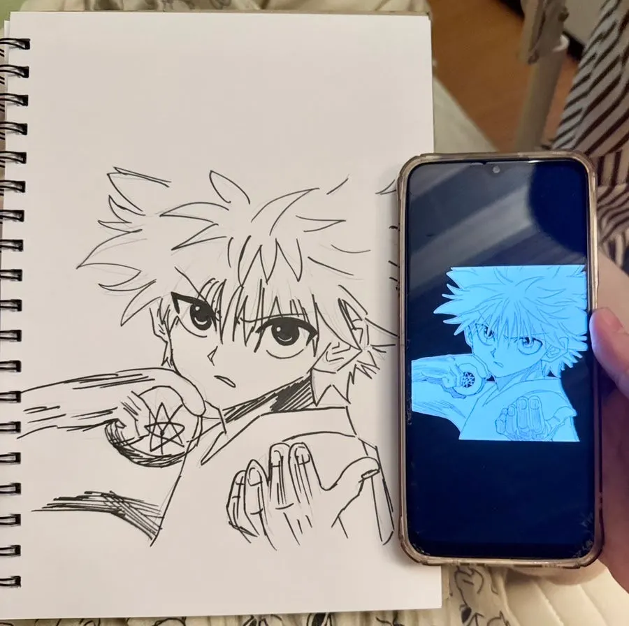 Drawing of Akaza from Demon Slayer