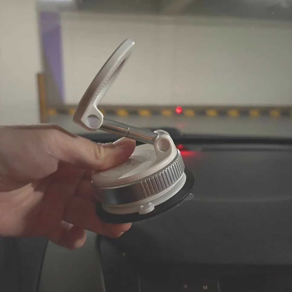 Vitinya mount attached and in use in a car