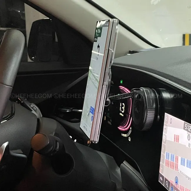Phone mount on a dashboard