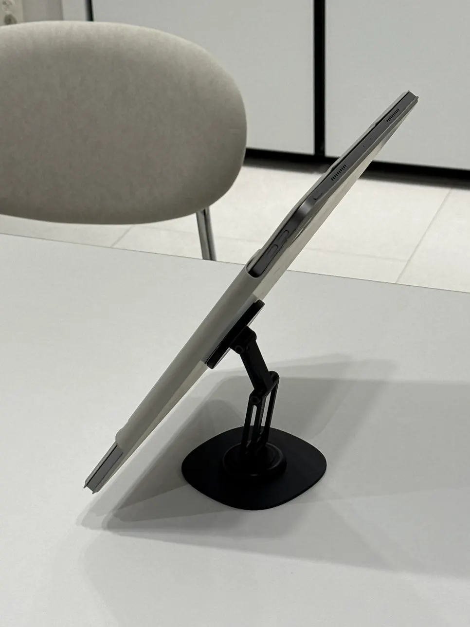 Using the stand to view a phone without holding it