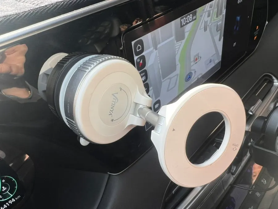 MagSafe mount attached in a car