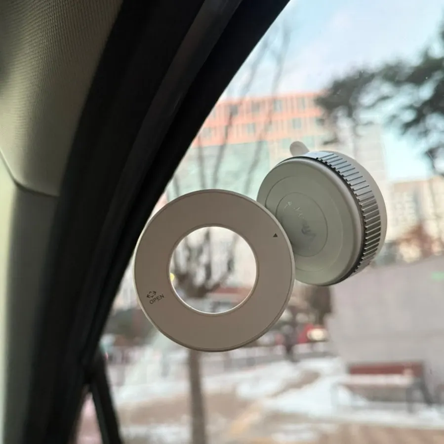 Car phone mount positioned at eye level