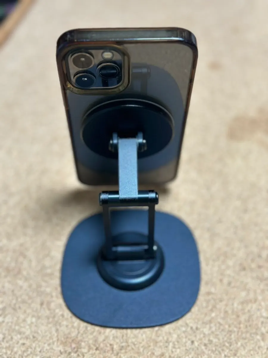 Phone stand with MagSafe magnetic attachment