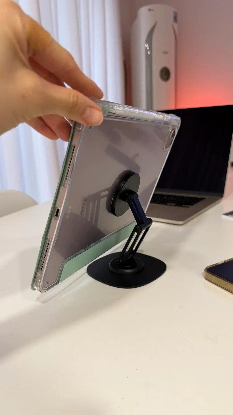 Dual-use stand for an iPad and iPhone