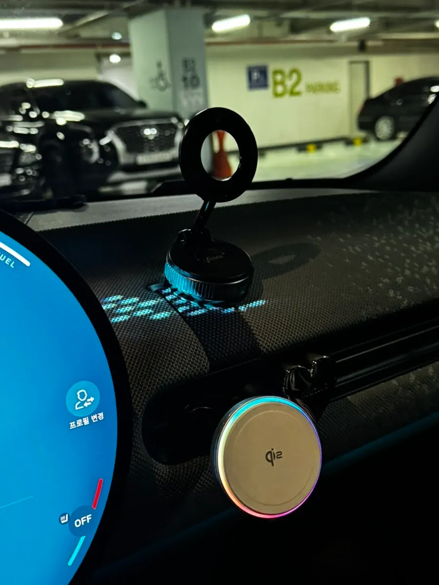 Folded and neatly stored MagSafe car mount