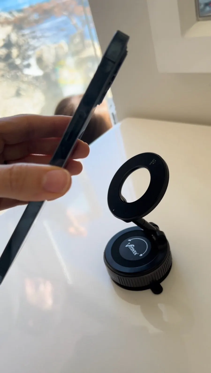 Phone holder for checking recipes while cooking