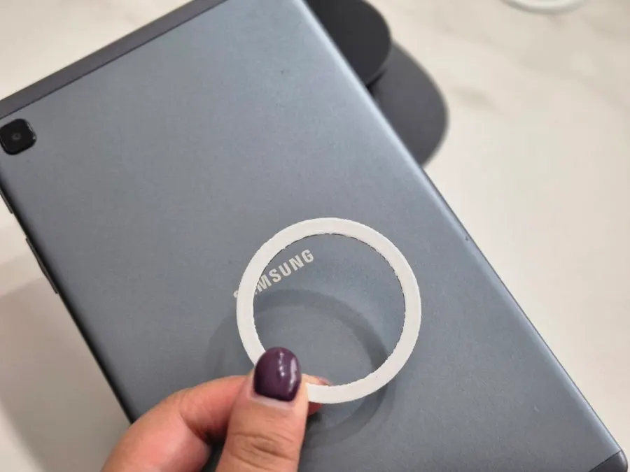 MagSafe stand used with an attached ring