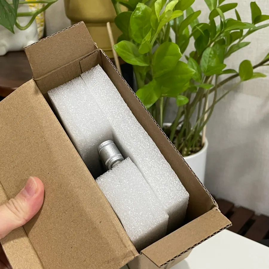 Tablet stand packaging protected with Styrofoam