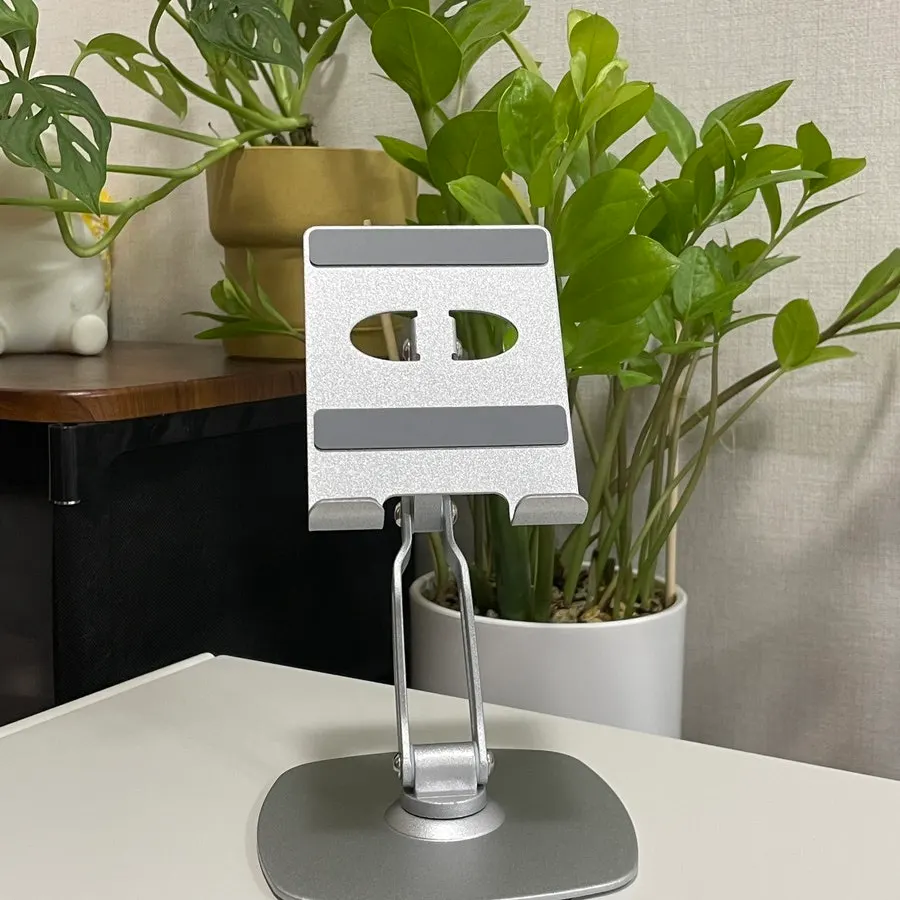 Tablet stand in use holding an iPad