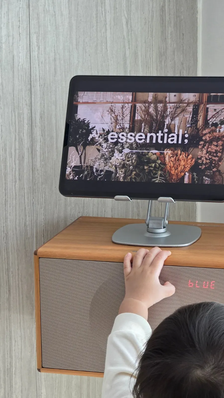 Tablet stand used like a book stand