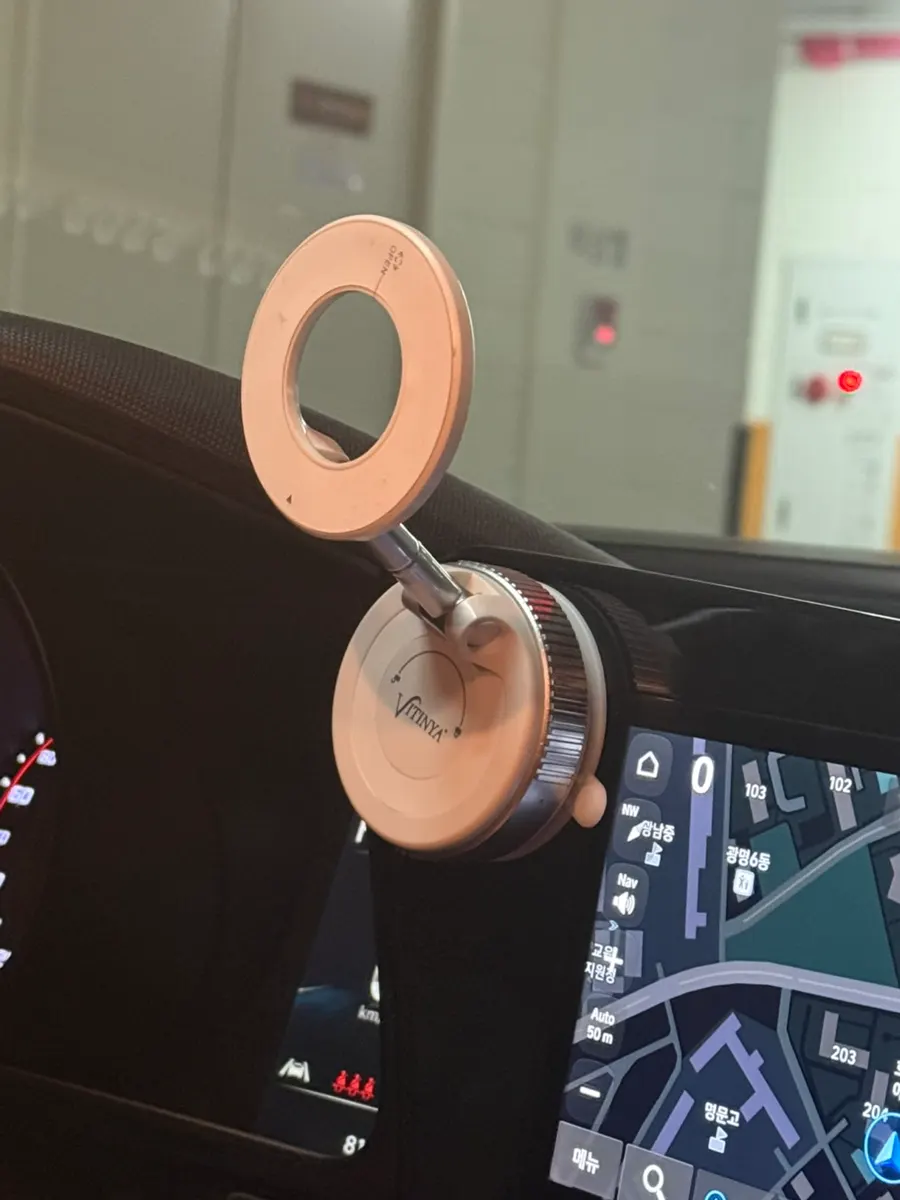 MagSafe mount attached to a mirror