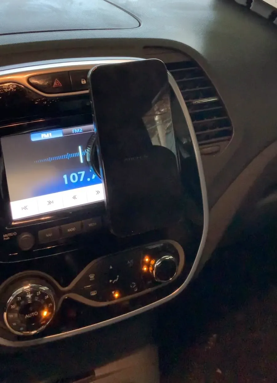 MagSafe car phone mount in use