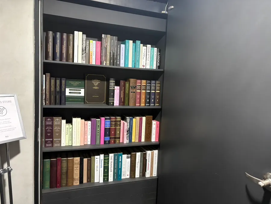 The bookshelf door at Bitters that opens when you pull a book