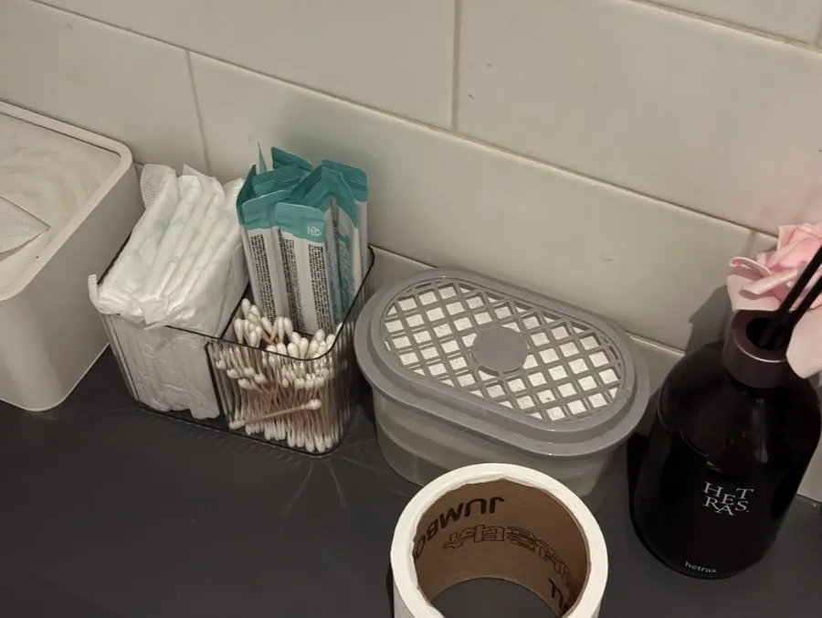 The neatly maintained interior restroom