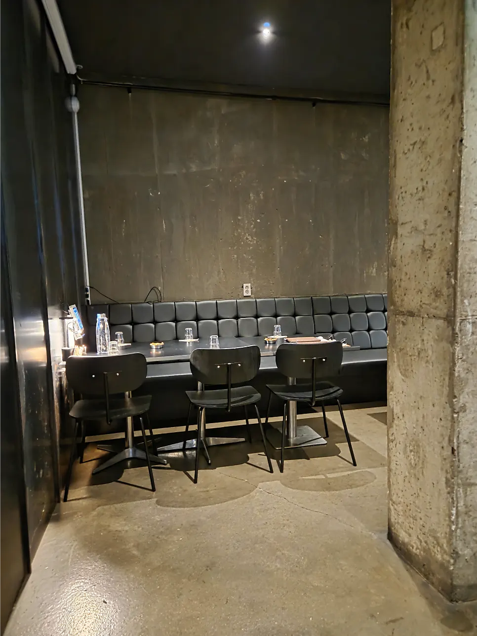 The inner table seating area at Bitters