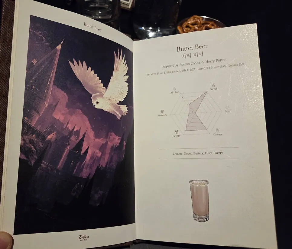 A page describing Bitters signature cocktails
