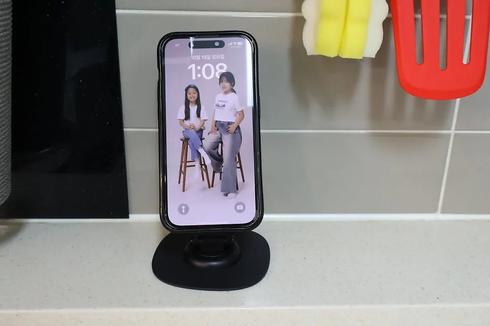 Phone stand for checking kitchen recipes