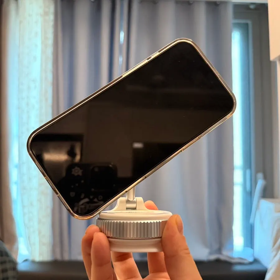 Car phone mount with its portrait angle adjusted