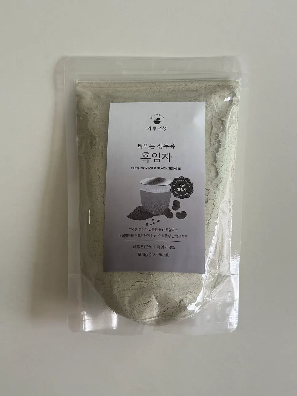 가루선생 타먹는생두유 흑임자 포장