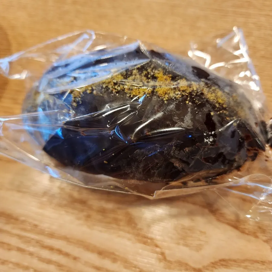 Choco cream salt bread with an iced Americano