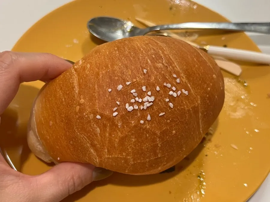 A single piece of Boulangerie Tan salt bread