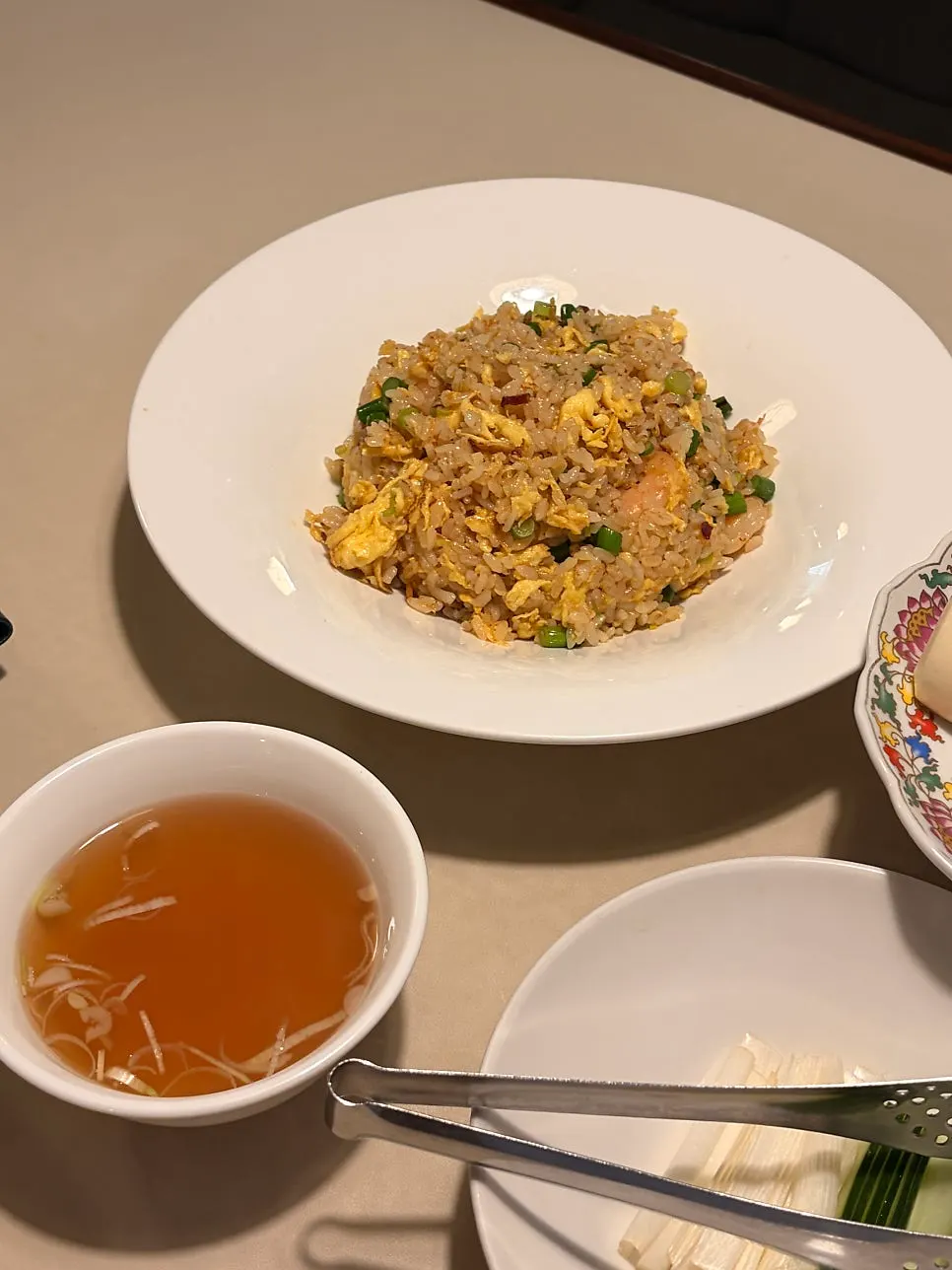 Dongpo-yuk piled on top of XO sauce shrimp fried rice