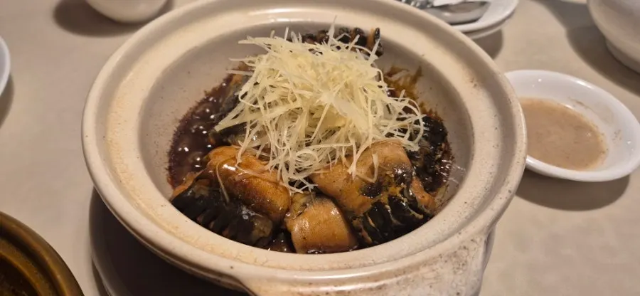 Braised eel sitting in reduced soy sauce