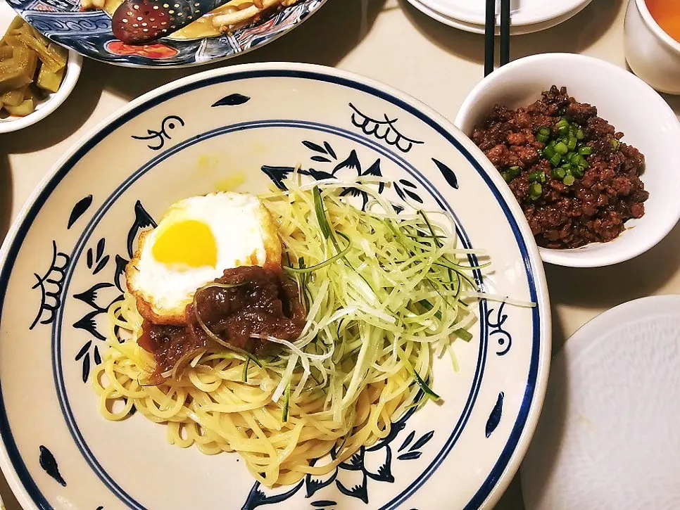 Bobo-style jajangmyeon topped with a soft-fried egg