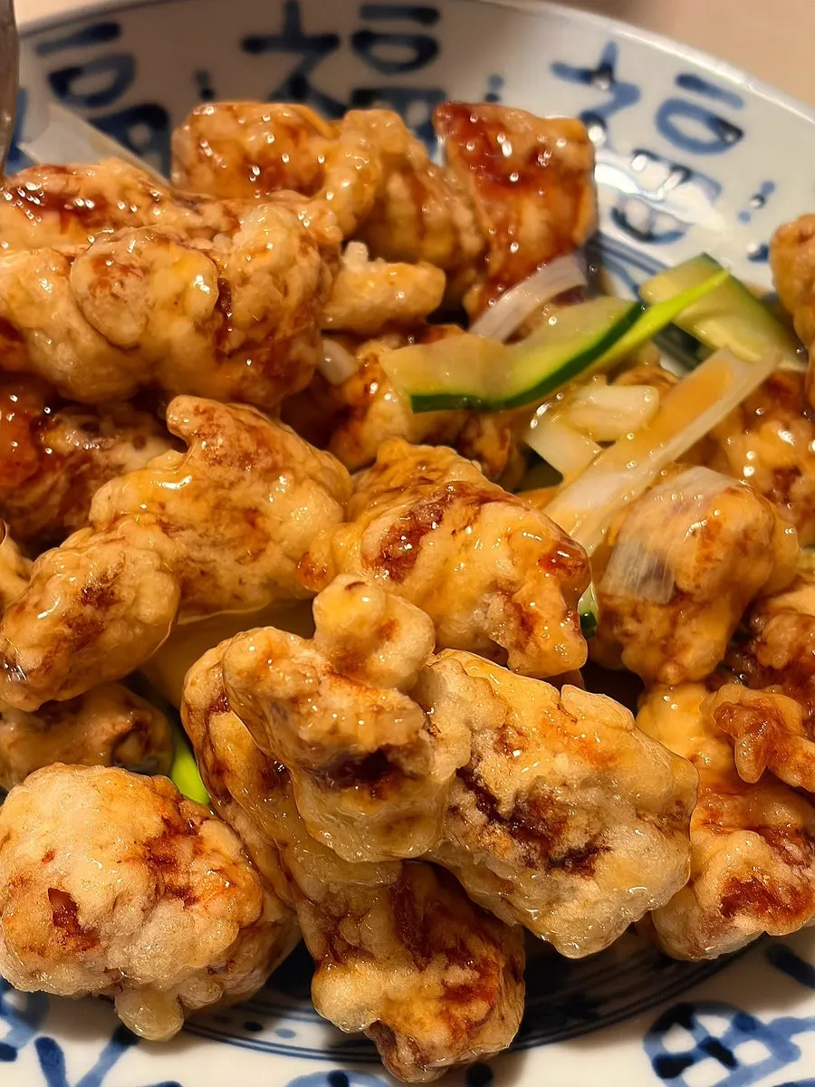 A plate of butter sweet and sour pork at Bobo Sikdang