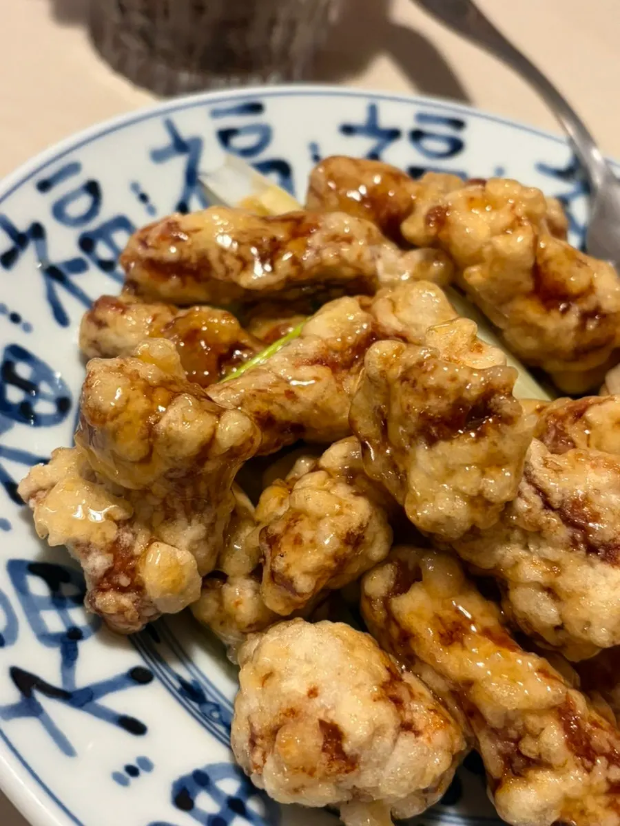 Close-up of tenderloin sweet and sour pork with butter