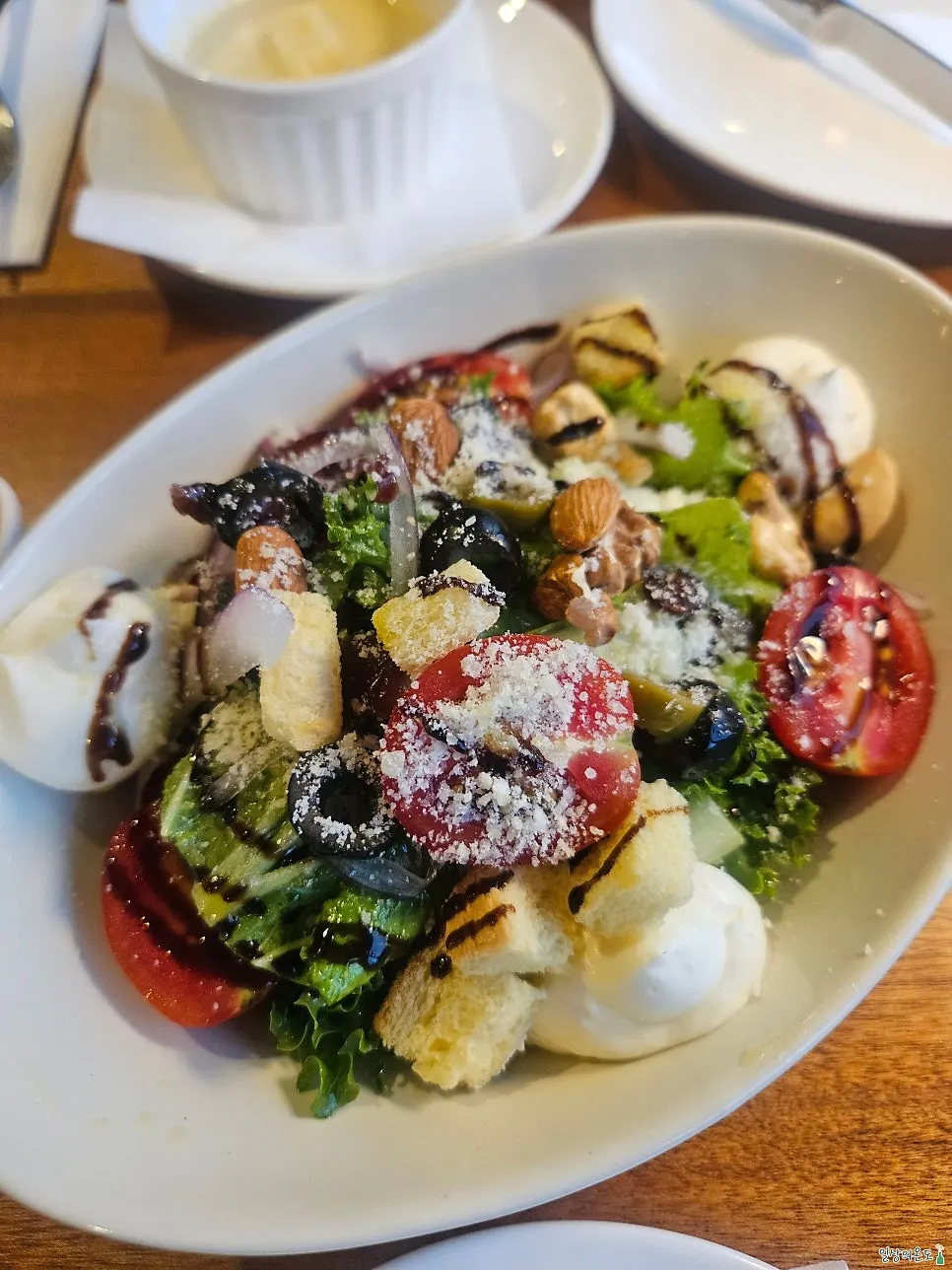 A plate of ricotta cheese salad