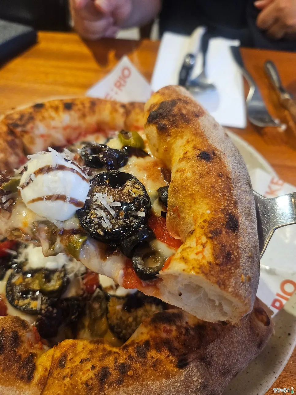 Wood-fired eggplant ricotta pizza