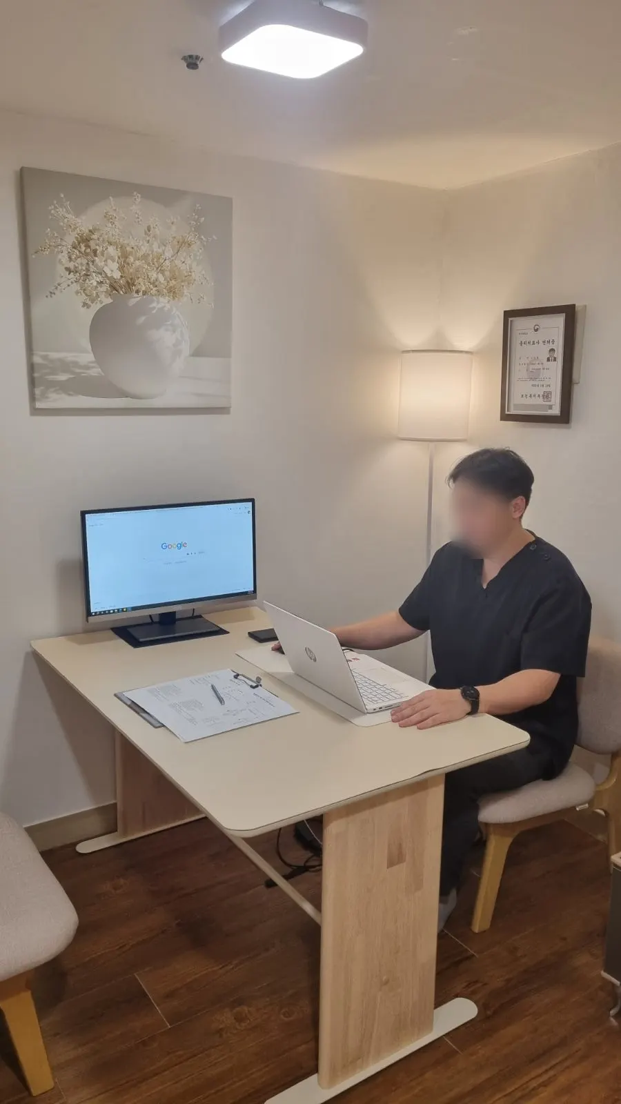 First-step process of checking posture and movement