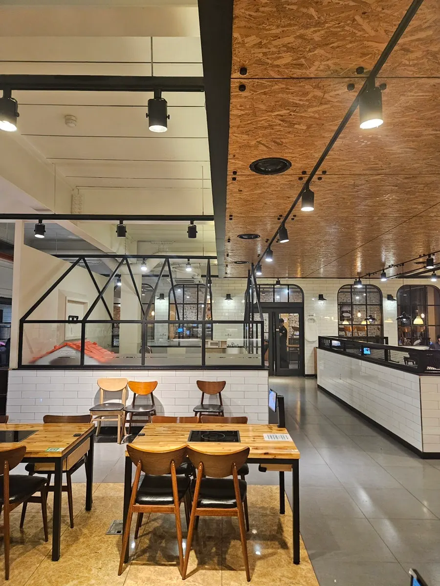 Spacious hall interior with a kids' zone
