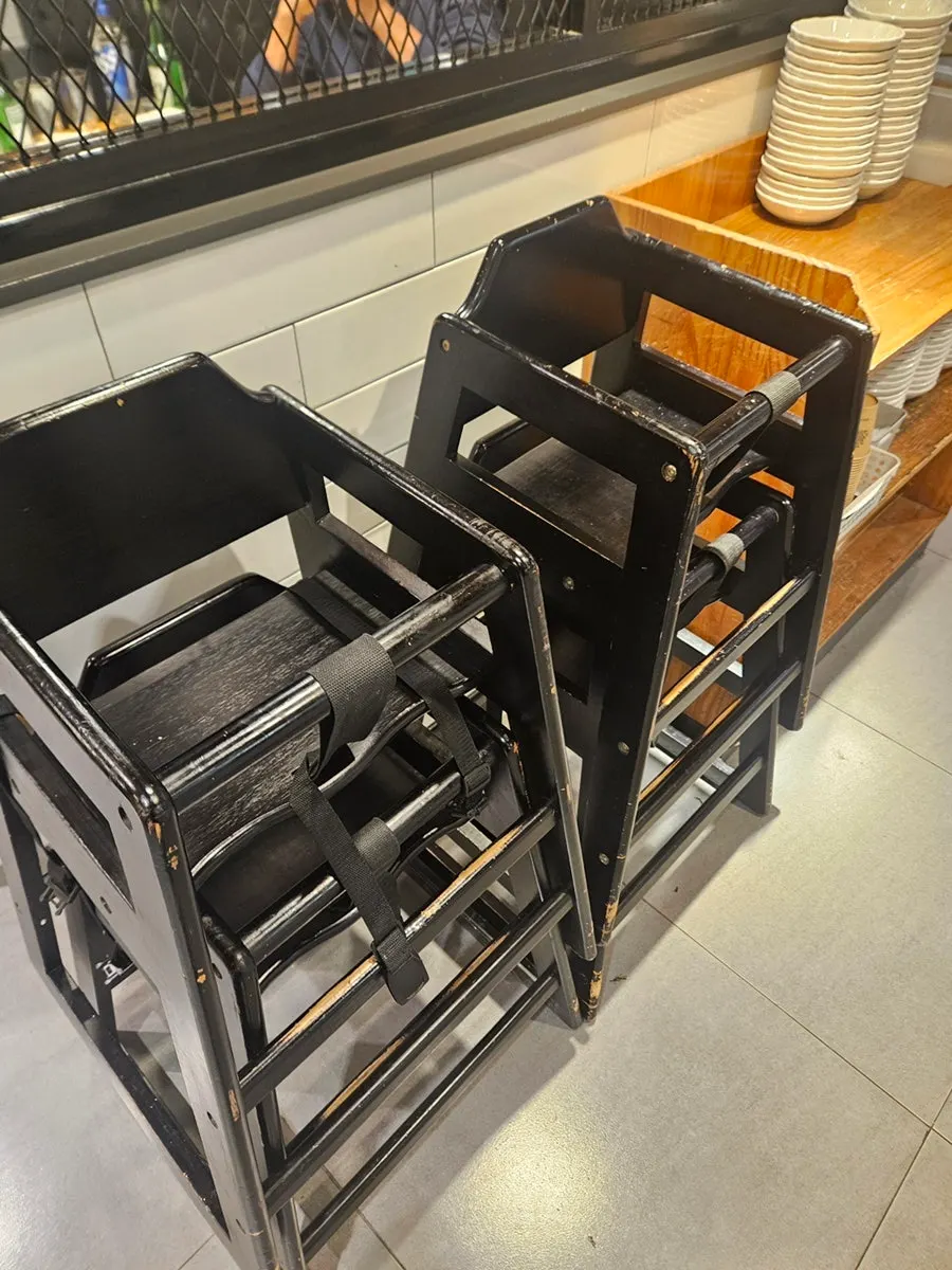 Baby chairs prepared for use