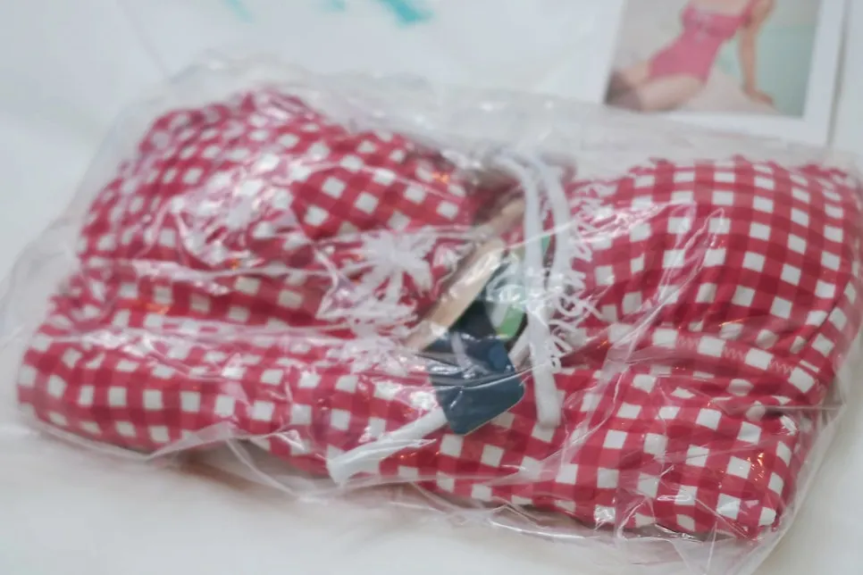 Gingham check one-piece swimsuit in Silky Cooler material