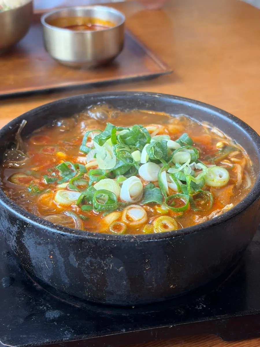 A generous, steaming bowl of hangover soup