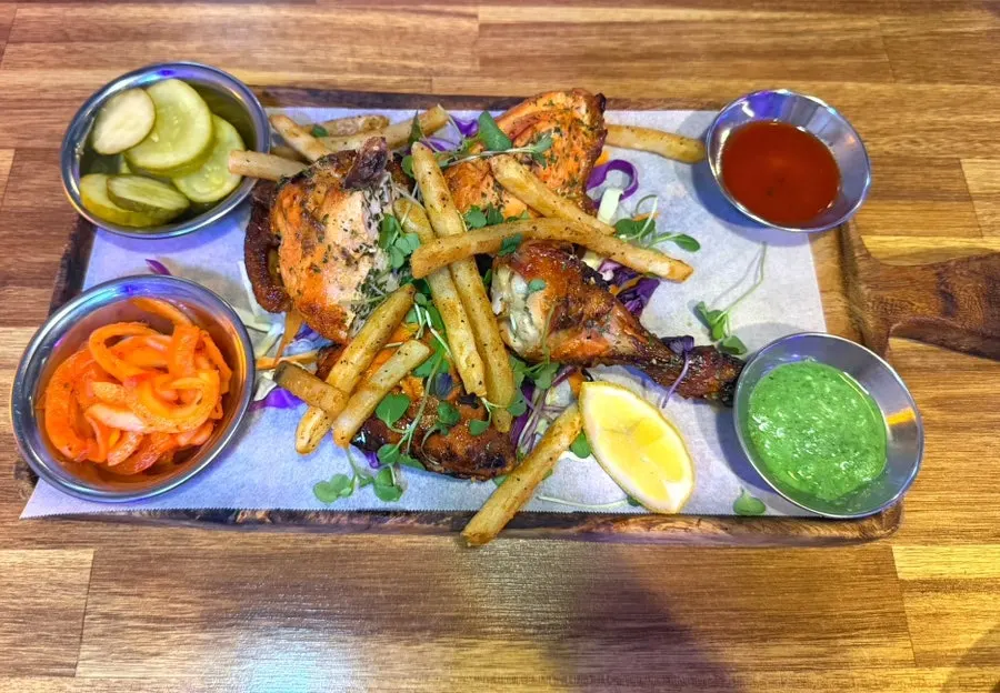 Tandoori chicken served on a plate