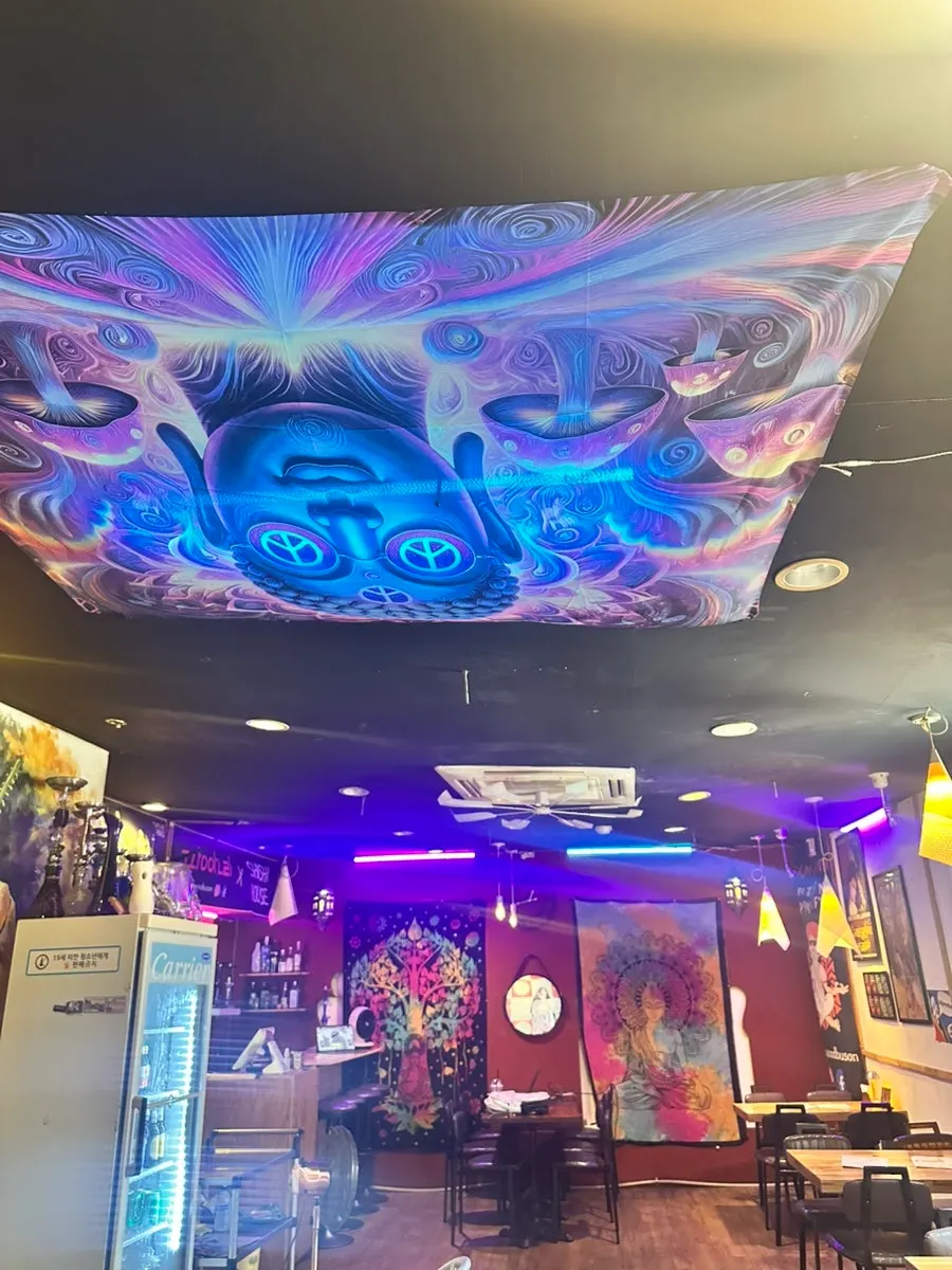 Bollywood's Indian-style props and seating area